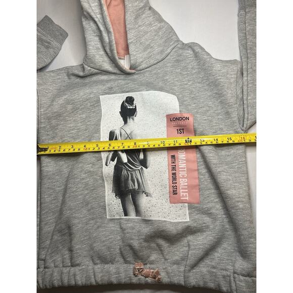 Zara Kids Ballerina Sweatshirt Girls Size 9 Ballerina Print On Front - Picture 2 of 7